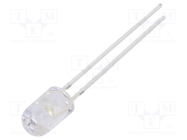 LED; 5mm; white; 10000÷12000mcd; 30°; 20mA; 2.8÷3.6V; Front: convex