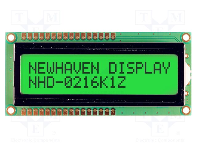 Display: LCD; FSTN Positive; 16x2; green; 80x36mm; LED; 5V