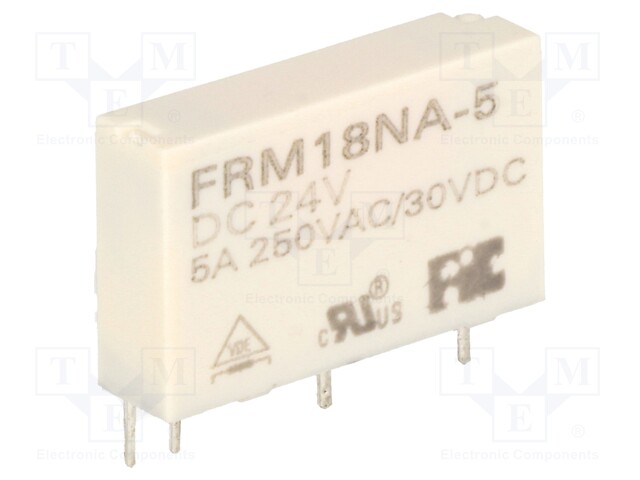 Relay: electromagnetic; SPST-NO; Ucoil: 24VDC; 5A/250VAC; 5A/30VDC