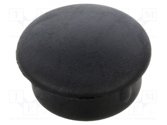 Accessories: stopper; H: 4mm; push-in; Flange dia: 12mm; black; LDPE