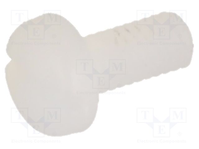 Screw; M2,5x6; 0.45; Head: cheese head; slotted; 0,7mm; polyamide