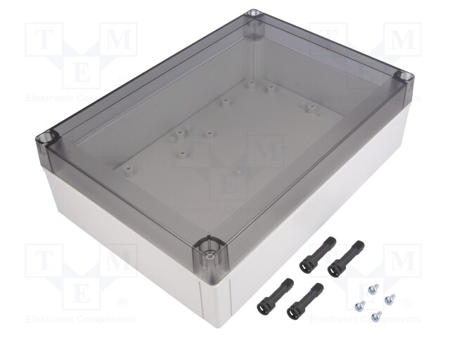 Enclosure: multipurpose; X: 180mm; Y: 255mm; Z: 75mm; MNX; grey; IK08