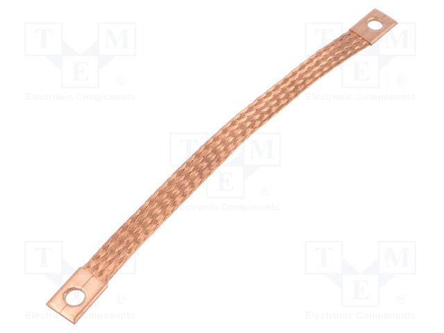 Braids; earthing tape; 16mm2; Ø1: 9mm; Ø2: 9mm; 120A; L: 230mm