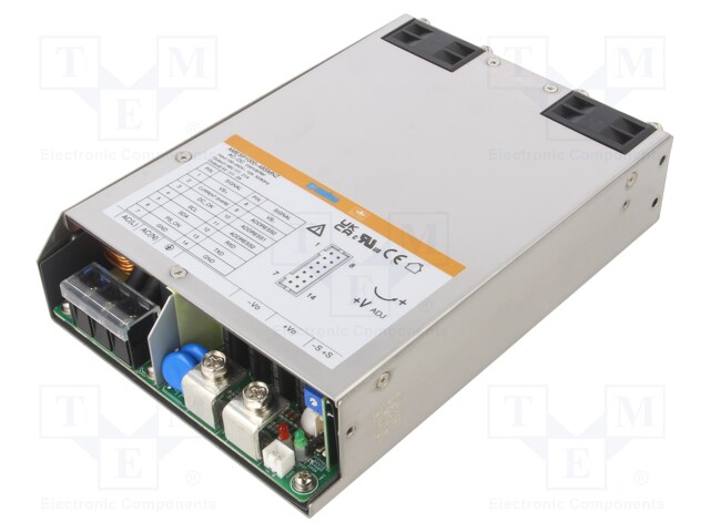 Power supply: switched-mode; for building in; 1000W; 48VDC; 21A