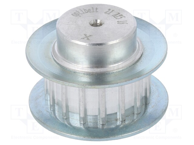 Belt pulley; AT5; W: 10mm; whell width: 21mm; Ø: 24.2mm; aluminium
