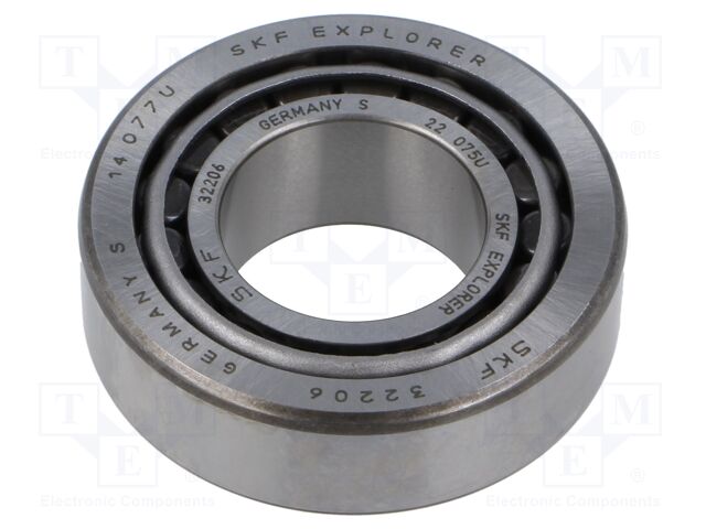 Bearing: tapered roller; Øint: 30mm; Øout: 62mm; W: 21.25mm