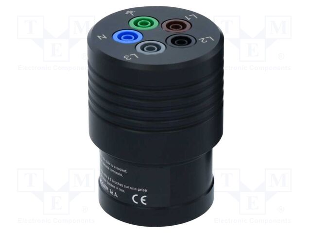 Test acces: three-phase adapter; industrial sockets; Ø64x90mm