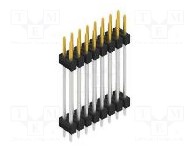 Connector: pin strips; pin header; male; PIN: 16; 2.54mm; THT; 2x8