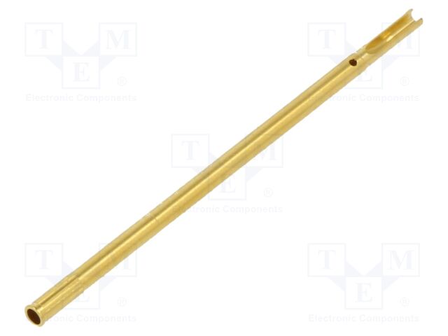 Test probe socket; gold-plated; KS-075; soldered; L: 32.7mm