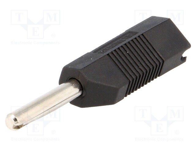 Plug; 4mm banana; 16A; 50VDC; black; 2.5mm2; Plating: nickel plated