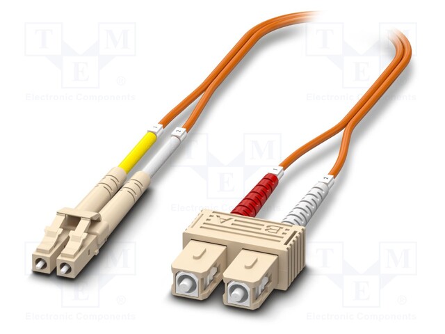 Fiber patch cord; OM1; LC/UPC,SC/UPC; 1m; LSZH; orange