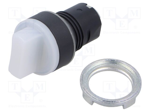 Switch: rotary; 22mm; Stabl.pos: 1; white; IP65; prominent; 46; Pos: 3