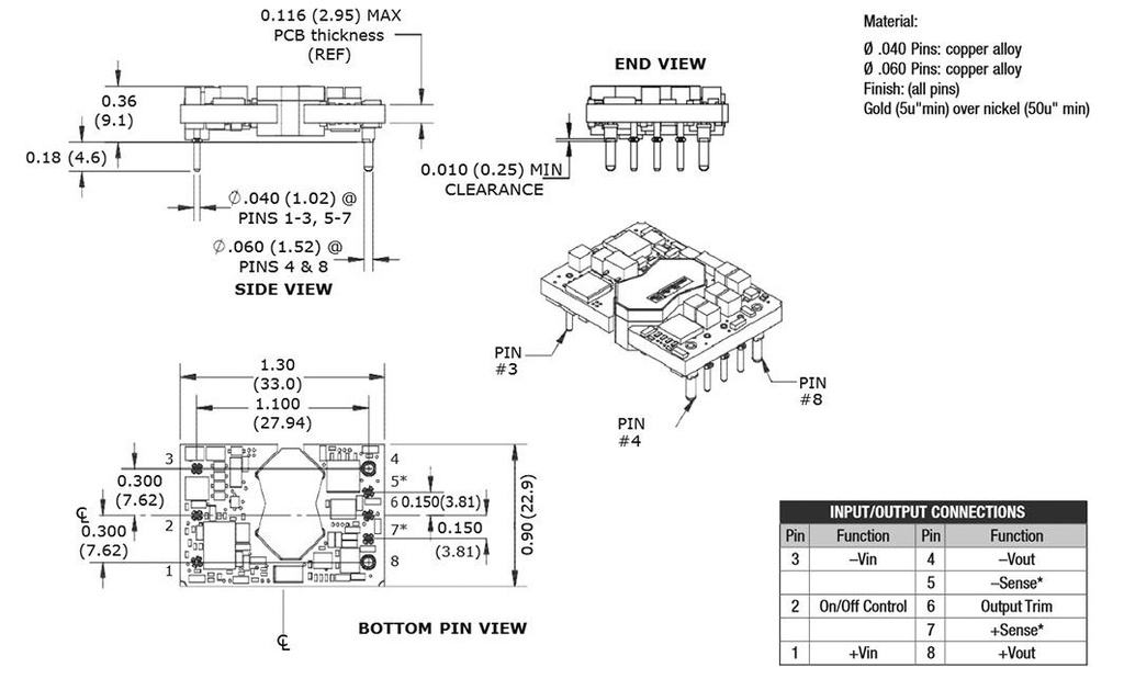Converter: DC/DC; 54W; Uin: 18÷75V; Uout: 12VDC; Iout: 4.5A; DIP; THT