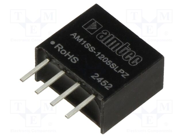 Converter: DC/DC; 1W; Uin: 10.8÷13.2V; Uout: 5VDC; Iout: 200mA; SIP4