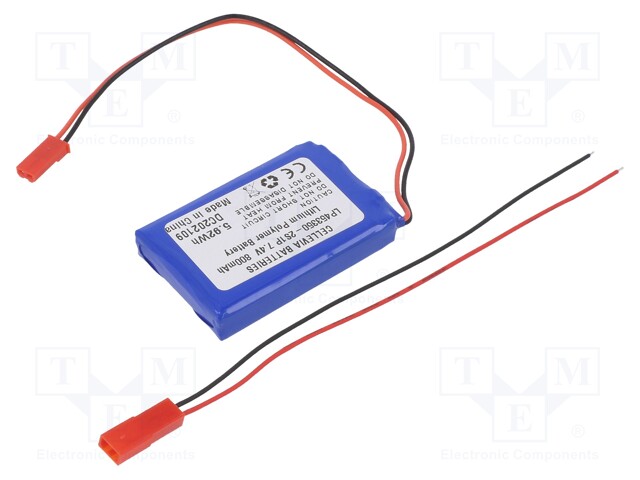 Re-battery: Li-Po; 7.4V; 800mAh; cables,JST SYR-02T socket