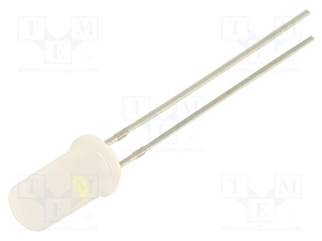 LED; white,orange; 5mm; 180°; Front: convex; 2.1÷2.6VDC,2.9÷3.4VDC