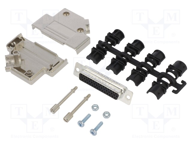 D-Sub HD; PIN: 44; female; shielded,metalized; angled 45°; UNC4-40