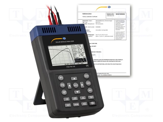 Meter: PV panel performance analyzer; 0÷60V; Display: LCD 4,8"