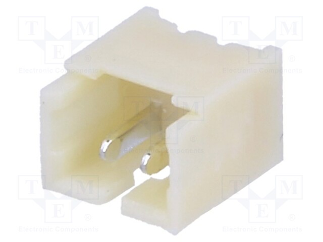 Socket; wire-board; male; 1.25mm; PIN: 2; THT; 125V; 1A; tinned