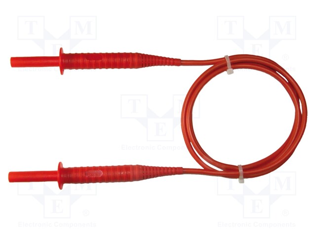 Test lead; banana plug-banana plug; insulated; Urated: 5kV; red