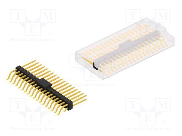 Connector: pin strips; pin header; male; PIN: 36; 2.54mm; SMT; 2x18