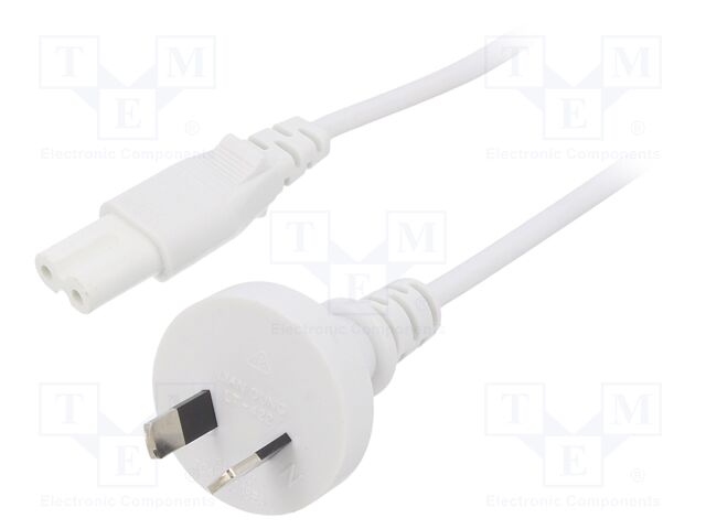 Cable; 2x0.75mm2; AS/NZS 3112 (I) plug,IEC C7 female; PVC; 5m