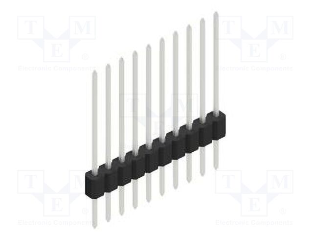 Connector: pin strips; pin header; male; PIN: 10; 1.27mm; THT; 1x10