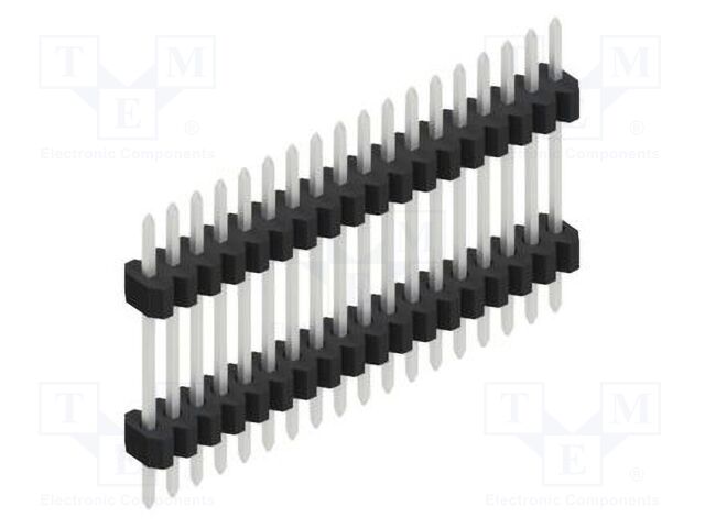 Connector: pin strips; pin header; male; PIN: 18; 1.27mm; THT; 1x18
