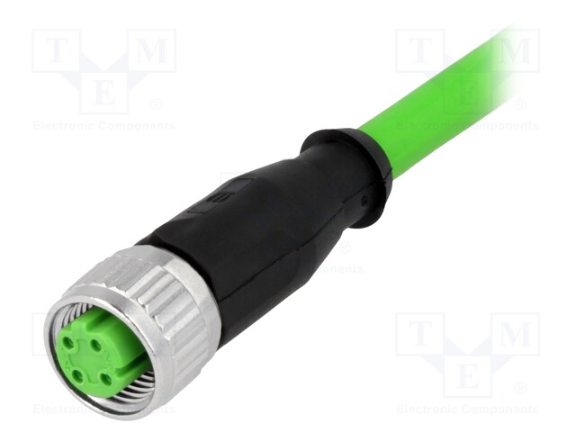 Plug; M12; PIN: 4; female; D code-Ethernet; 1m; Insulation: PVC