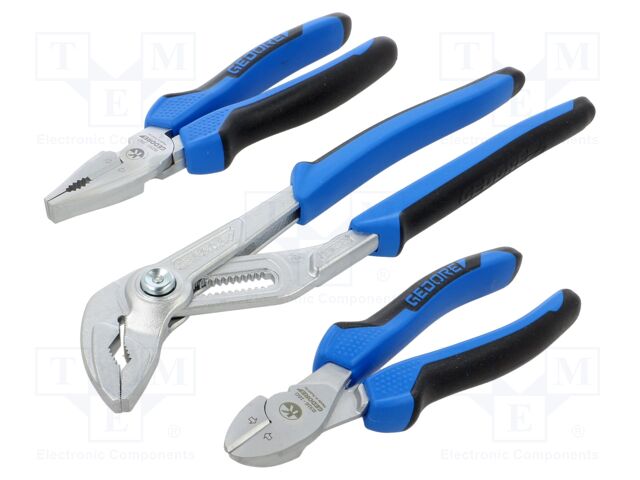 Kit: pliers; Features: ergonomic two-component handles; 3pcs.