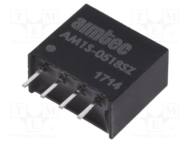 Converter: DC/DC; 1W; Uin: 4.5÷5.5V; 18VDC; Iout: 56mA; SIP4; 1.8g