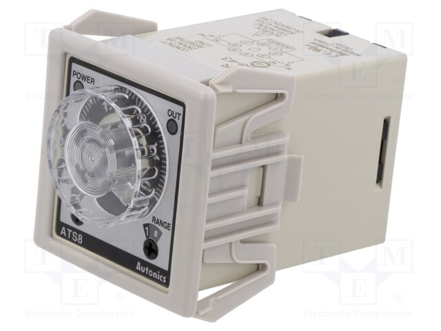Timer; Electr.connect: socket; 8pin socket; PIN: 8; Cutout: 45x45mm