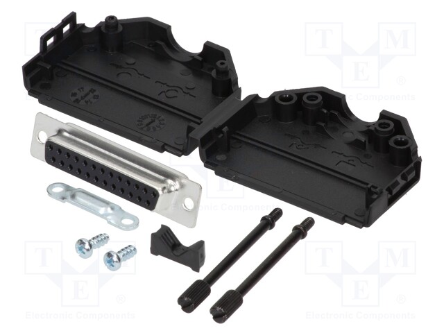 D-Sub; PIN: 25; plug; female; stamped and formed contacts