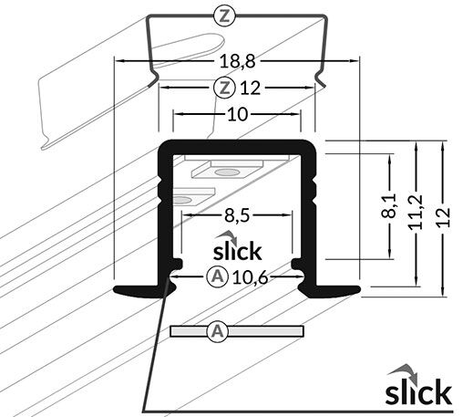Profiles for LED modules; white; recessed; natural; L: 2m