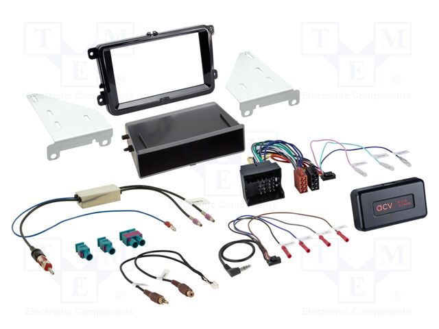 Adapter for control from steering wheel; VW,Škoda; black gloss