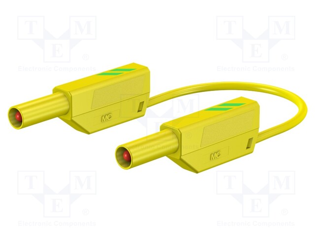 Test lead; PVC; 0.25m; yellow-green; 32A; 1kV
