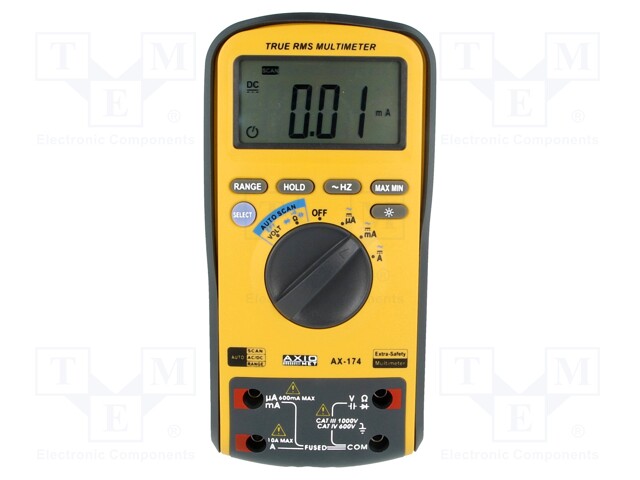 Digital multimeter; LCD (6000),with a backlit; 3x/s; True RMS