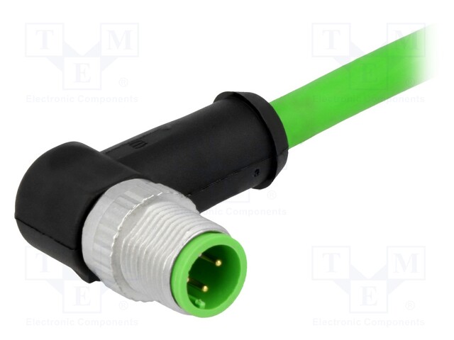 Plug; M12; PIN: 4; male; D code-Ethernet; 2m; Insulation: PVC; cables