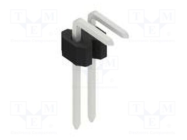 Connector: pin strips; pin header; male; PIN: 2; 1.27mm; THT; 1x2
