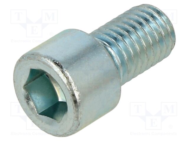 Screw; M12x20; Head: cheese head; hex key; HEX 10mm; steel; zinc