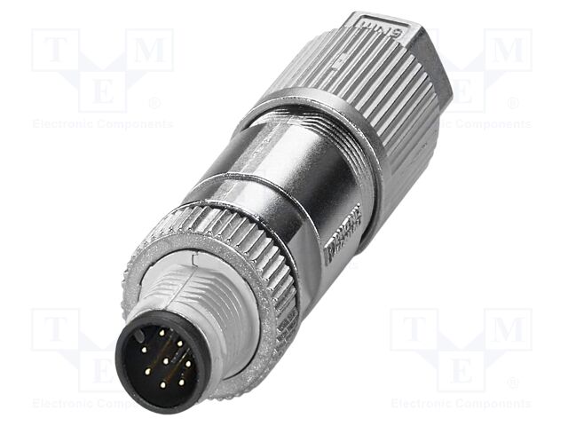 Connector: M12; plug; PIN: 8; 30V; straight; IP65; IDC; Contacts: CuSn