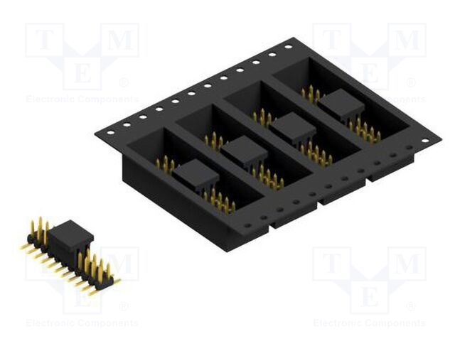 Connector: pin strips; pin header; male; PIN: 22; 2mm; SMT; 2x11