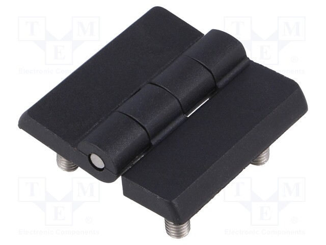 Hinge; Width: 40mm; polyamide; black; H: 40mm; with assembly stem