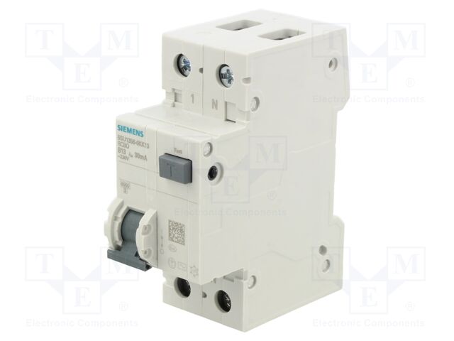 RCBO breaker; Inom: 13A; Ires: 30mA; Poles: 1+N; 230/400VAC; DIN