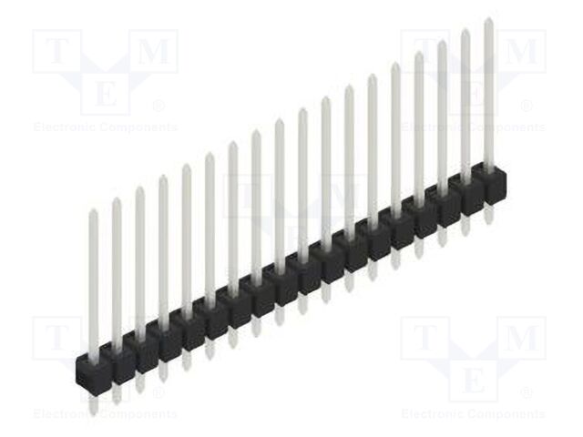 Connector: pin strips; pin header; male; PIN: 18; 2.54mm; THT; 1x18