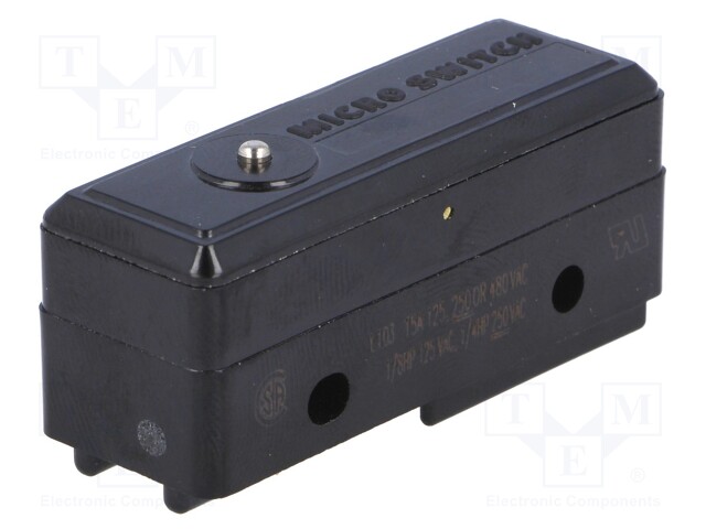 Microswitch SNAP ACTION; without lever,precise operation; SPDT