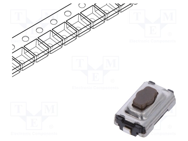 Microswitch TACT; SPST; Pos: 2; 0.05A/12VDC; SMT; 2.6N; 2.5mm; black