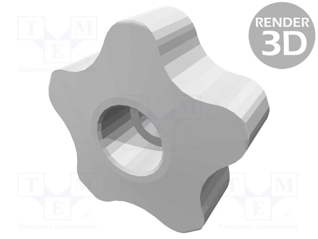 Knob; Dia: 50mm; M12; 20mm; H: 32mm; technopolymer (PP); black