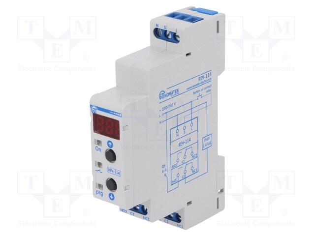 Timer; 0,1s÷10days; DPDT; 250VAC/6A; 230÷240VAC; DIN; -30÷55°C