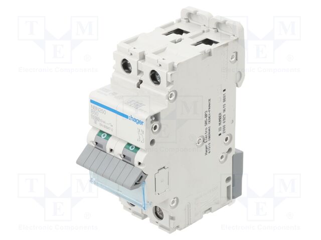 Circuit breaker; 230/400VAC; Inom: 50A; Poles: 2; DIN; Charact: B